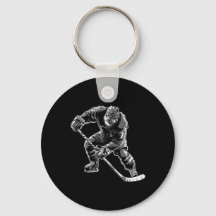 Porte-clés Bigfoot Joueur de Hockey Drôle Sasquatch Hock