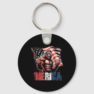 Porte-clés Bigfoot Merica Rock Drapeau Américain Patriotique