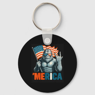 Porte-clés Bigfoot Merica Rock Drapeau Américain Patriotique