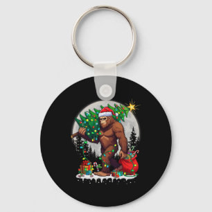 Porte-clés Bigfoot Père Noël Feux d'arbre de Noël Funky Noël