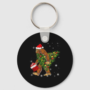 Porte-clés Bigfoot portant Noël Arbre Sasquatch Croyant