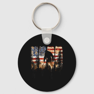 Porte-clés Bigfoot Rétro Drapeau Usa Fête De L'indépendance 4