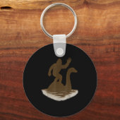 Porte-clés Bigfoot Riding Loch Ness Monster Funny Sasquatch (Recto)