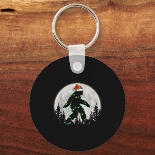 Porte-clés Bigfoot Santa Christmas Tree Lights Funny Xmas Sas (Recto)