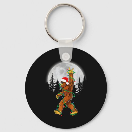 Porte-clés Bigfoot Santa Christmas Tree Lights Funny Xmas Sas (Recto)