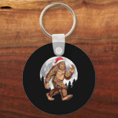 Porte-clés Bigfoot Santa Christmas Tree Lights Xmas Sasquatch (Recto)