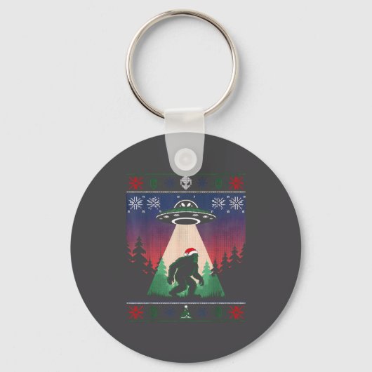 Porte-clés Bigfoot Santa Ufo Alien Funny Ugly Christmas Sweat (Recto)