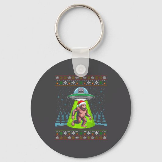 Porte-clés Bigfoot Santa Ufo Sasquatch Funny Ugly Christmas S (Recto)