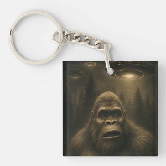 Porte-clés Bigfoot Sasquatch Alien UFO Funny (Devant)