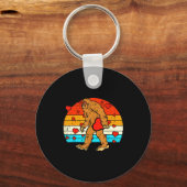 Porte-clés Bigfoot Sasquatch Retro Heart Funny Valentines Day (Recto)