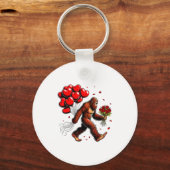Porte-clés Bigfoot Valentines Day Funny Sasquatch Hearts Love (Recto)