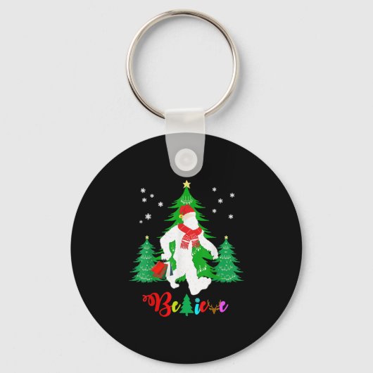 Porte-clés Bigfoot Yeti Sasquatch Noël Croire Noël (Recto)