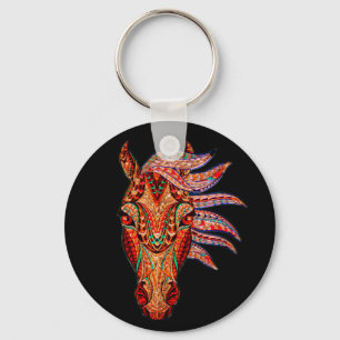 Porte-clés Bijou de cheval mosaïque coloré cowgirl équestre