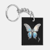 Porte-clés Bijoux papillon Opale et argent (Devant gauche)