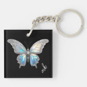 Porte-clés Bijoux papillon Opale et argent (Dos)