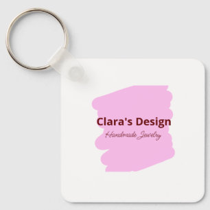 Porte-clés Bijoux rose faits main ajouter un nom texte entrep