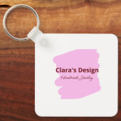 Porte-clés Bijoux rose faits main ajouter un nom texte entrep (Recto)