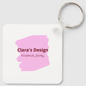 Porte-clés Bijoux rose faits main ajouter un nom texte entrep (Dos)