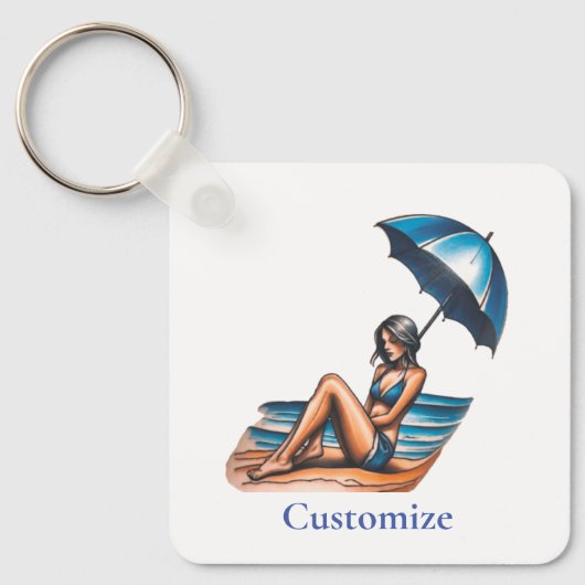 Porte-clés Bikini Girl Beach Napping Thunder_Cove (Recto)