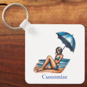 Porte-clés Bikini Girl Beach Napping Thunder_Cove (Recto)