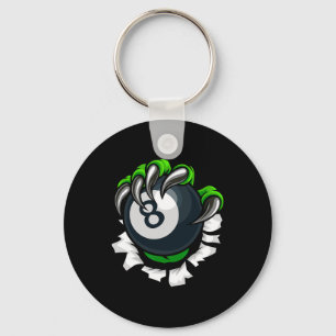 Porte-clés Billard amusant ongles Art Billard Jouer Piscine P