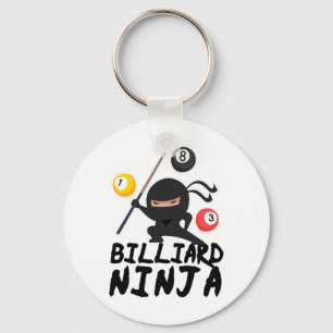 Porte-clés Billard Billard Billard Ninja Pool Joueur 8 Drôle