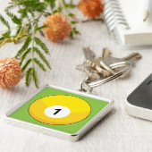 Porte-clés Billard jaune numéro un (Côté)