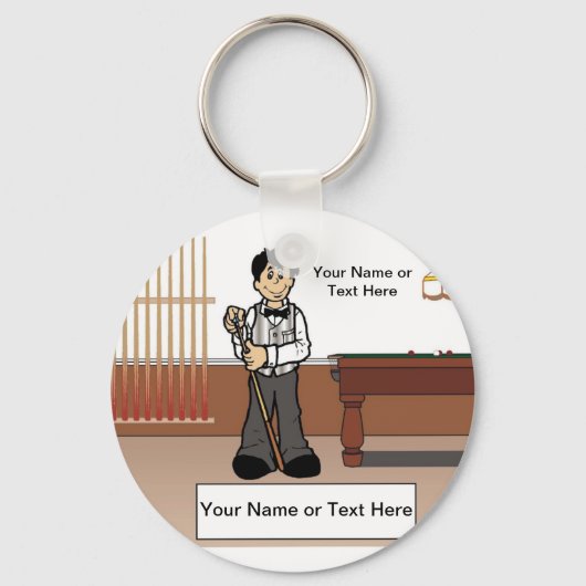 Porte-clés Billard, Lecteur de billard - Cartographie masculi (Recto)