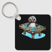 Porte-clés Billard Penguin Hustler Pool Snooker Jouer Poo (Recto)