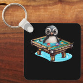 Porte-clés Billard Penguin Hustler Pool Snooker Jouer Poo (Recto)