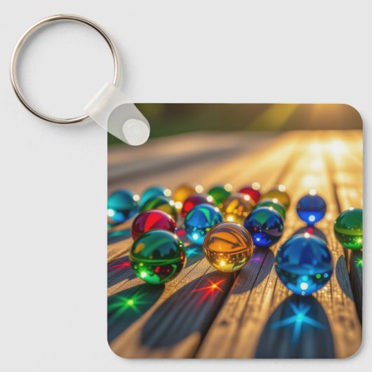 Porte-clés billes colorées (Recto)