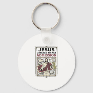 Porte-clés Billet d'admission vintage Jésus Billet d'admissio