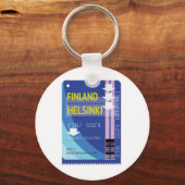 Porte-clés Billets de voyage Finlande Helsinki (Recto)