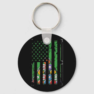 Porte-clés Billiard Rack Américain Drapeau Billiard Joueur S