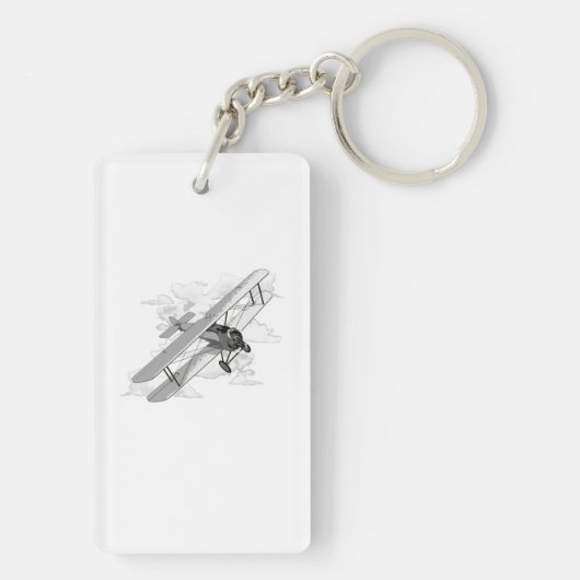 Porte-clés Biplane d'aviation classique (Dos)