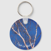 Porte-clés Birch Tree Blue Sky Nature Personnalisé (Verso)