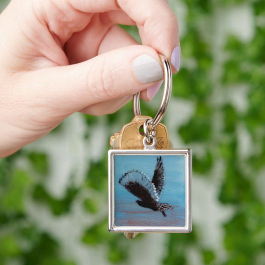 Porte-clés Bird Art Sunrise Owl (main)