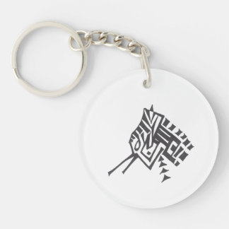 Porte-clés Bird Black White Abstract Tribal Tattoo Art