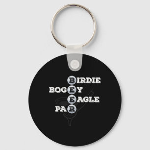 Porte-clés Birdie Bogey Eagle Par Beer Golf Ball Funny Golfeu