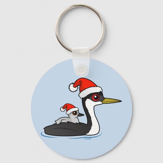 Porte-clés Birdorable Western Grebe Père Noël (Recto)