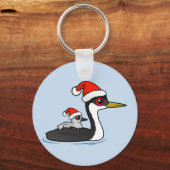 Porte-clés Birdorable Western Grebe Père Noël (Recto)