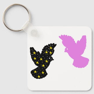 Porte-clés Birds Keychain – Twin Perch Silhouette Symbol