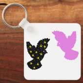 Porte-clés Birds Keychain – Twin Perch Silhouette Symbol (Recto)
