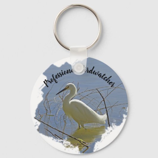 Porte-clés Birdwatcher professionnel White Egret Photo Birder (Recto)