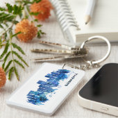 Porte-clés Birmingham Alabama Skyline Blue (Devant droit)