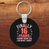 Porte-clés Birthday Gift | Finally 16 Years Old (Recto)