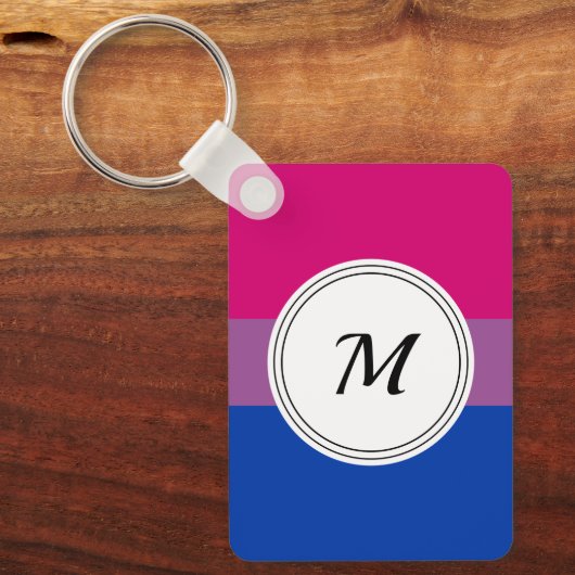 Porte-clés Bisexualité drapeau de fierté avec une initiale pe (Recto)