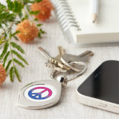 Porte-clés Bisexuality flag peace sign Keychain (Côté )