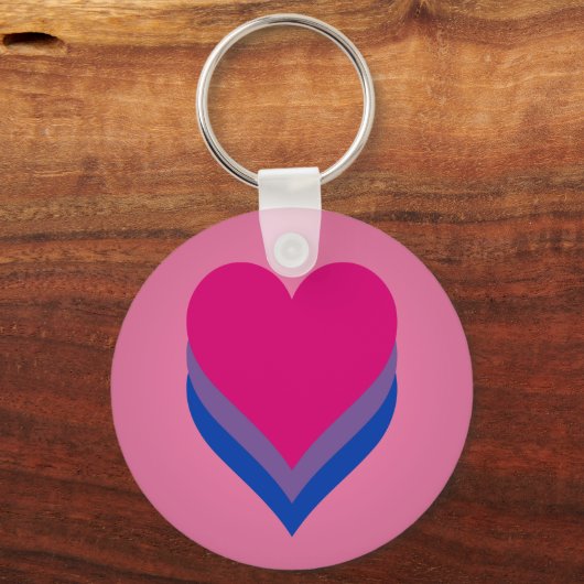 Porte-clés Bisexuality pride hearts Keychain (Recto)