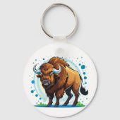 Porte-clés bison à grandes cornes (Recto)